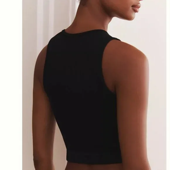 Brand New The Reegan Crew-Neck Crop Racerback Seamless Tank Top: Cutwork Edition - Picture 3 of 6